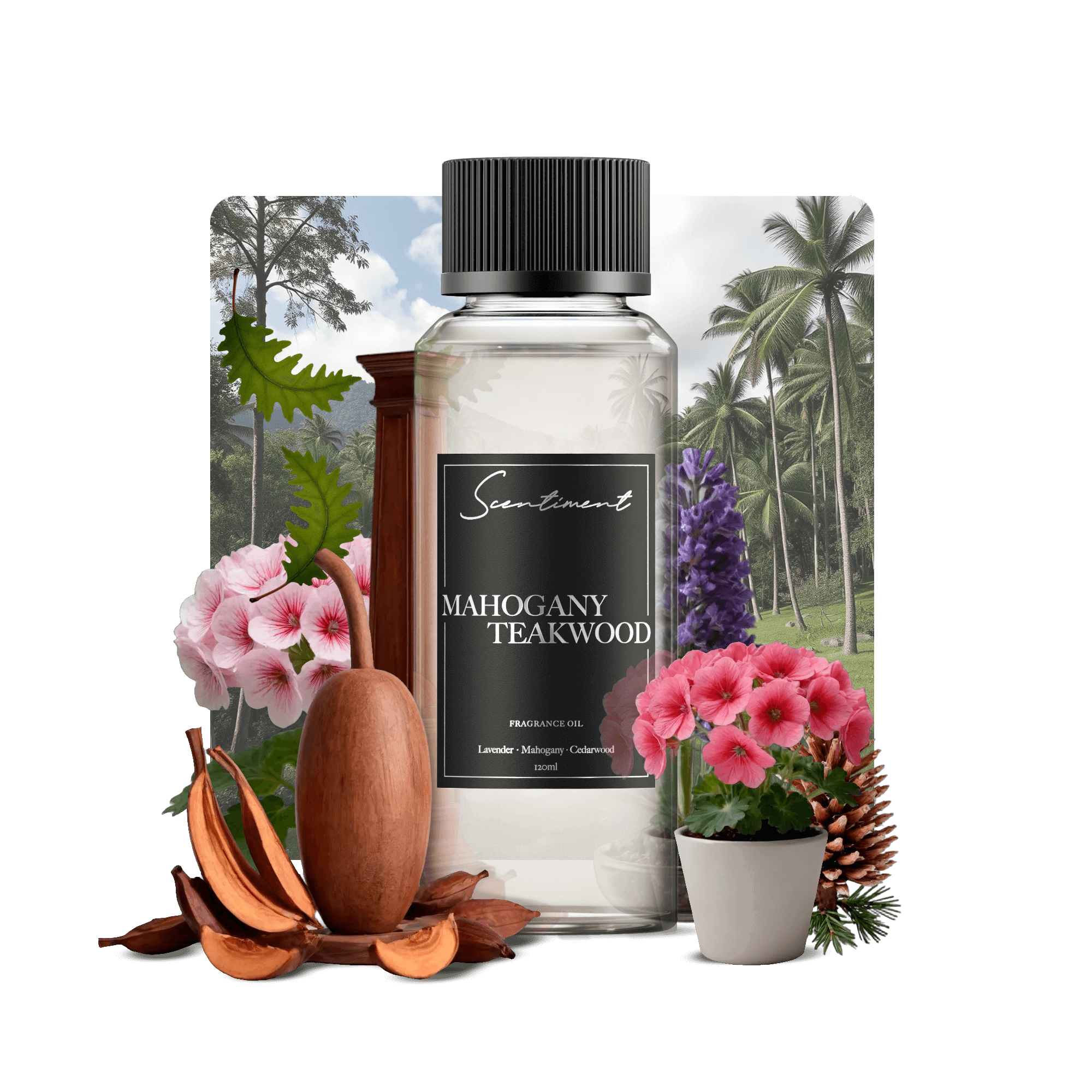 Mahogany Teakwood Scented Candle for Relaxation